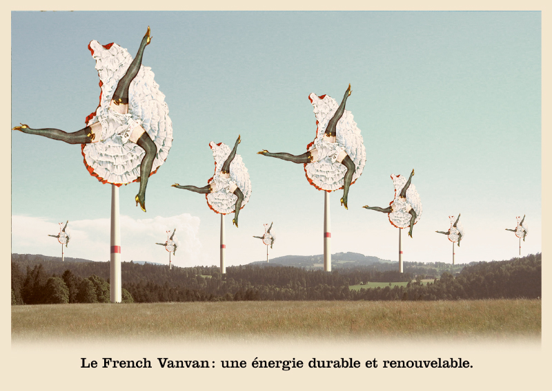 Les belles cartes postales de Bébert Plonk & Replonk – Collection «L’Univers à l’envers» – Le French Vanvan: une énergie durable et renouvelable.