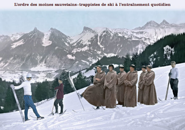 L'ordre des moines sauvetains-trappistes de ski à l'entraînement quotidien